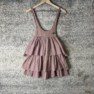 Petit‎ Milou Overall Dress Toddler Girls 4T Pink Tiered Ruffle Cotton Pinafore